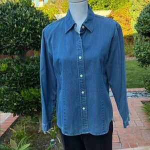 Talbots Blue Denim Button-Down Shirt